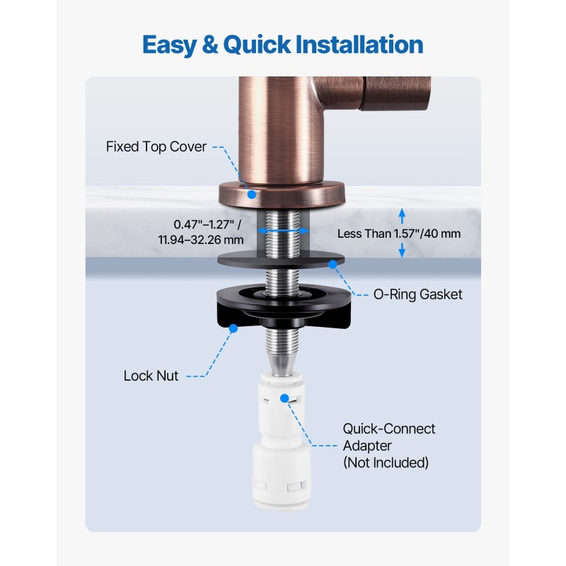 Juomavesihana ruostumaton teräs lyijytön messinkiventtiili kääntyvä juoksuputki antiikin pronssi