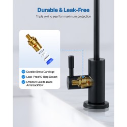 Juomavesihana ruostumatonta terästä lyijytön mattamusta kääntyvällä juoksuputkella käänteisosmoosille yhteensopiva