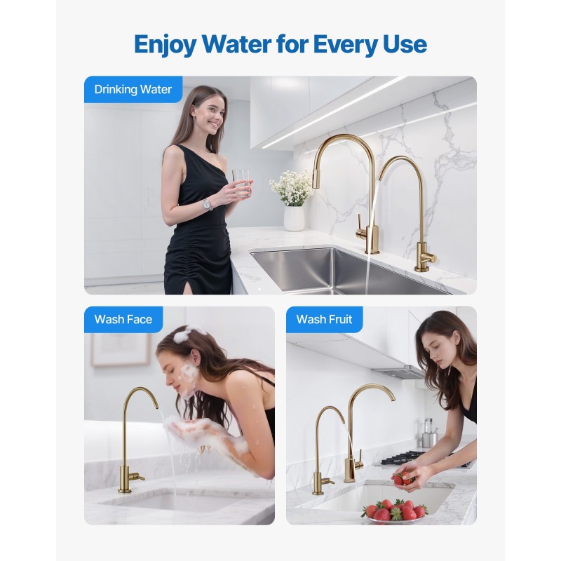 Juomavesihana 304 ruostumatonta terästä lyijytön messinkiventtiili harjattu kulta