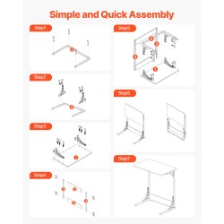C-muotoinen taitettava sivupöytä metallirunkoinen paksu lastulevykansi säädettävät jalat kantavuus 14 kg
