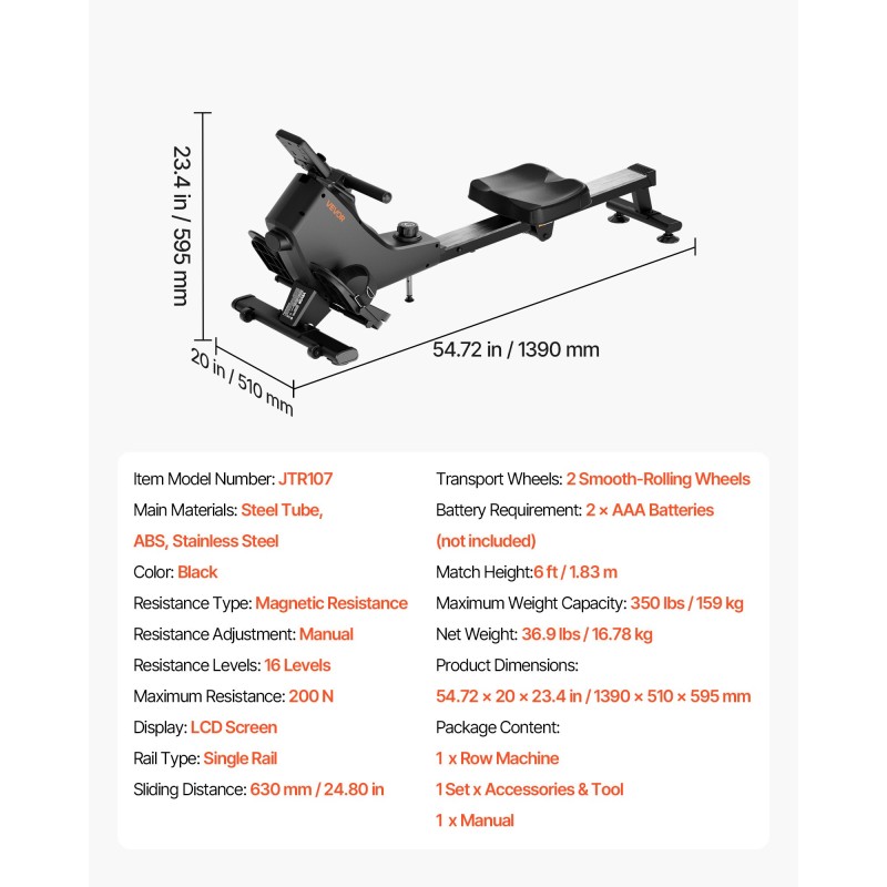 Soutulaite magneettivastus 16 tasoa taittuva teräsrunko 158 kg nestekidenäyttö