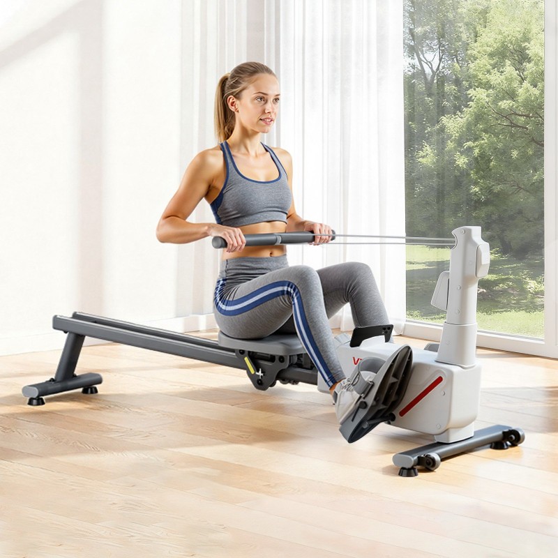 Magneettinen soutulaite kotikäyttöön 16-tasoinen valkoinen taittuva 158 kg kantava