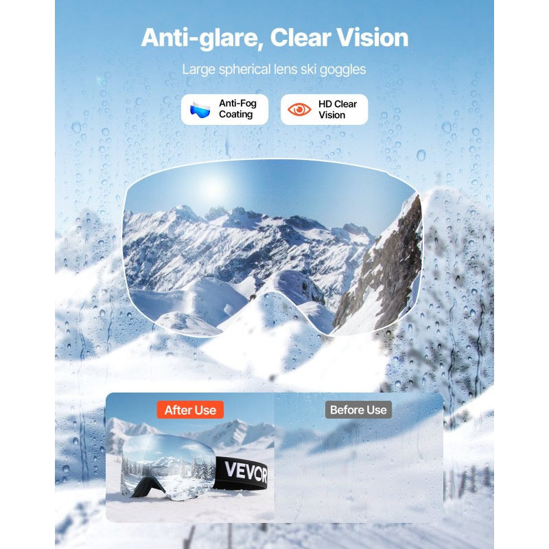 Kehyksettömät laskettelulasit TPU-materiaalilla tummansininen Revo-pinnoitettu sylinterilinssi kolmikerroksinen pehmuste