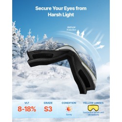 Kehyksettömät laskettelulasit sylinterimäisellä linssillä kolmikerroksisella vaahtomuovilla hopeapeilillä huurtumattomalla