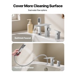 Ammehana harjattu ruostumaton teräs 3-reikäinen reuna-asennus yhden vivun vesiputoussuu käsisuihku