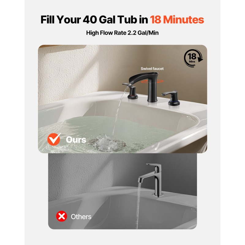 Ammehana ruostumatonta terästä roomalaistyylinen öljytty pronssiviimeistely 3-reikäinen kaksikahvainen