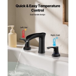 Vesiputous ammehana mattamusta kolmireikäinen reuna-asennus kaksikahvainen korkea virtaus