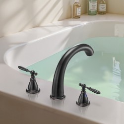 Roomalainen 3-reikäinen ruostumaton teräs kylpyammehana pronssiviimeistely kaksikahvainen