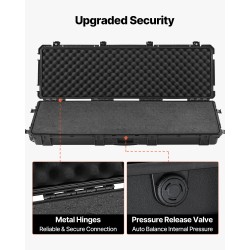 Kovakotelo pitkille aseille PP 134x42,5x18cm IP67 lukittava XPE-vaimennus