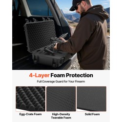 Kovakotelo pitkille aseille PP runko PU vaahto IP67 sisämitat 102x33 cm