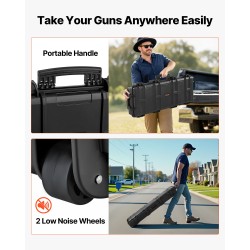 Kovakotelo pitkille aseille PP runko PU vaahto IP67 sisämitat 102x33 cm