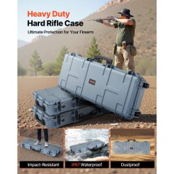 Kova PP-kuorinen aseen kuljetuslaukku IP67-vesitiivis pyörillä 1066 mm