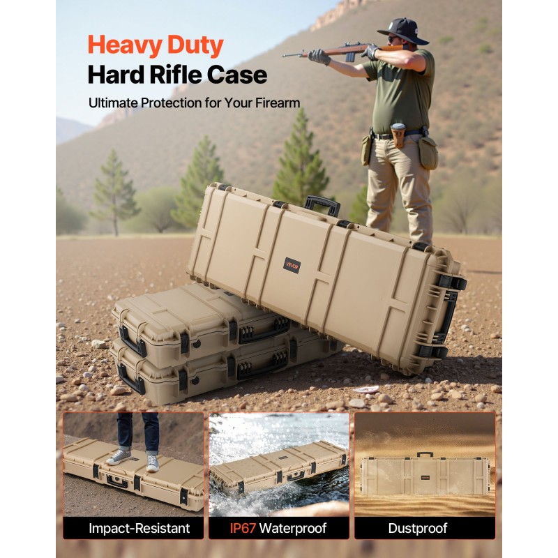 Kova PP-muovinen kiväärilaukku 139x43x19 cm veden ja pölynpitävä