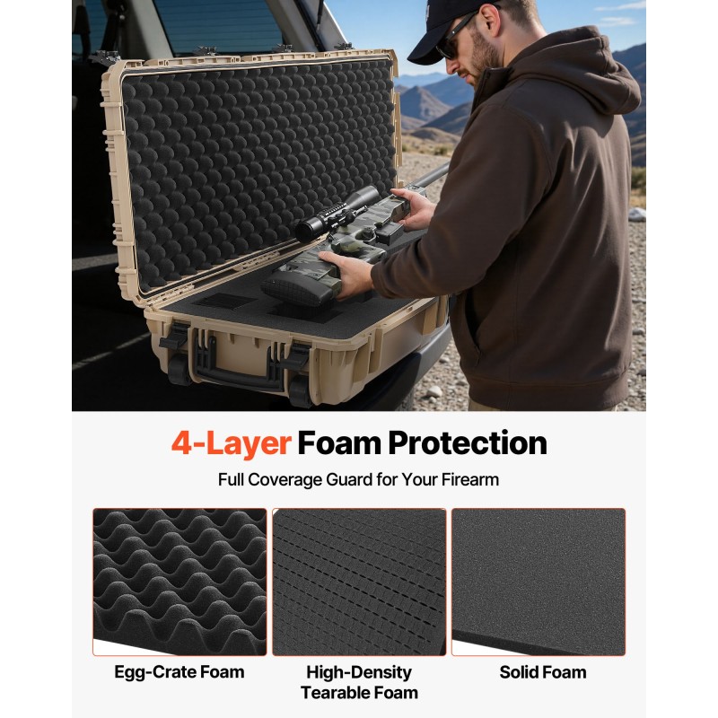 Kova PP-muovinen kiväärilaukku 139x43x19 cm veden ja pölynpitävä