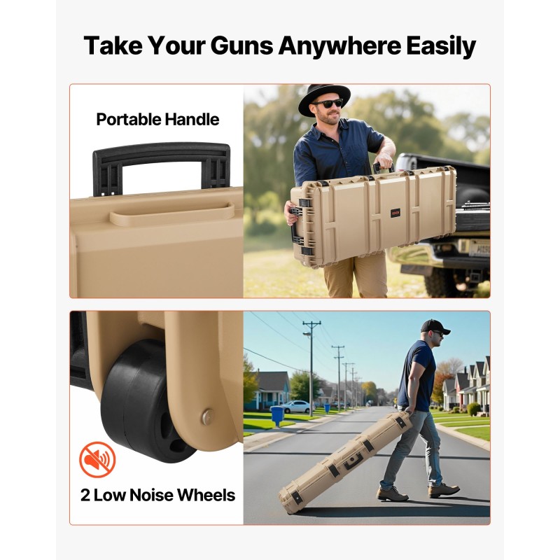 Kova PP-muovinen kiväärilaukku 139x43x19 cm veden ja pölynpitävä