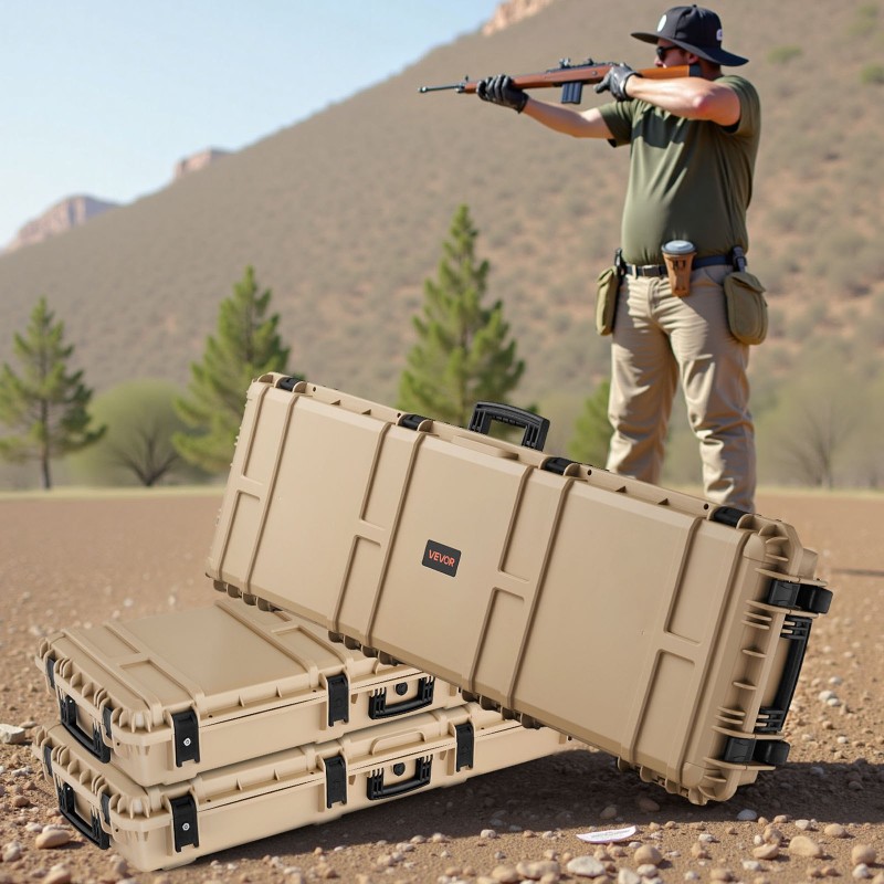 Kova PP-muovinen kiväärilaukku 139x43x19 cm veden ja pölynpitävä