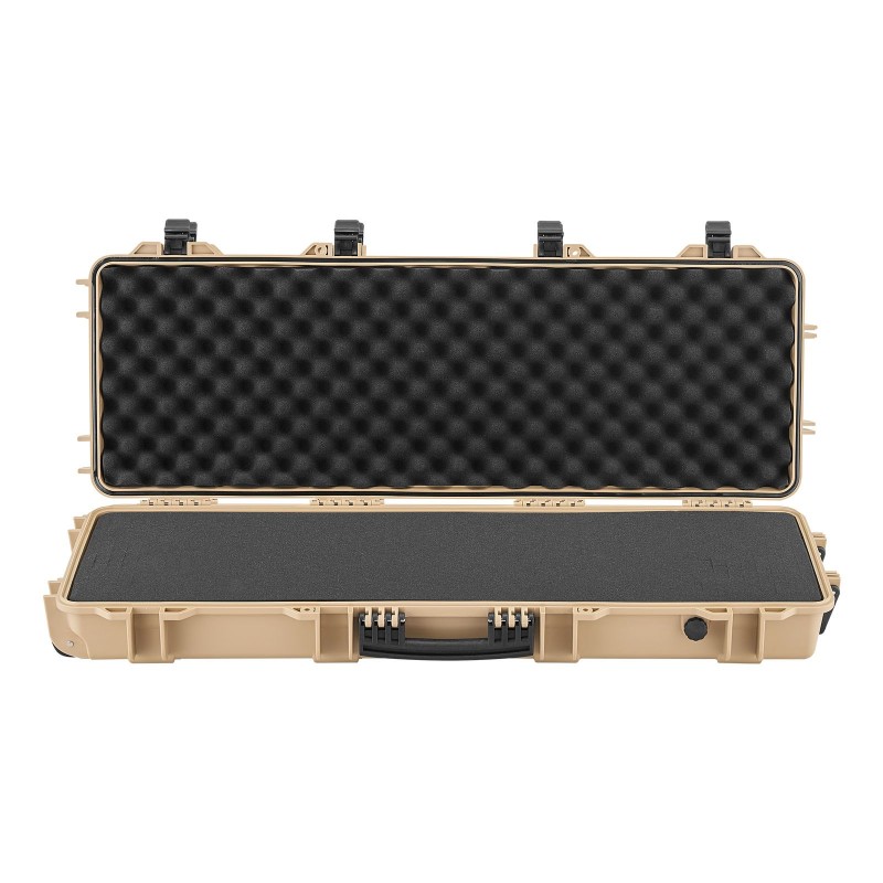 Kovakotelo PP-muovinen pitkille aseille IP67 vaahtomuovi pyörillä lukittava