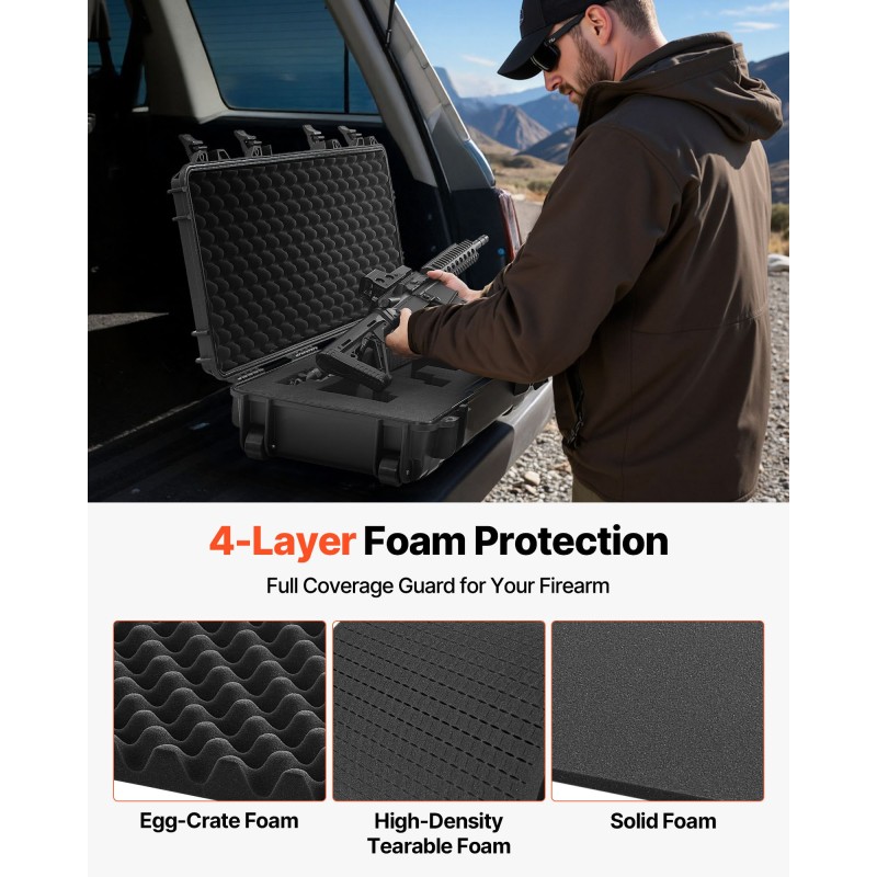 Kovakotelo polypropeeni pitkille aseille sisäpituus 914 mm vesitiivis IP67