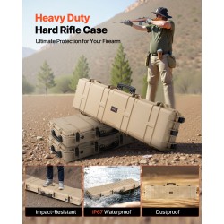 Kova lukittava asepussi polypropeenikuori 138 cm pitkä IP67-suojattu