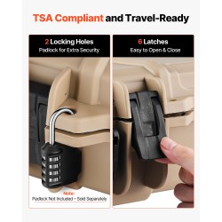 Kova lukittava asepussi polypropeenikuori 138 cm pitkä IP67-suojattu