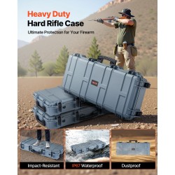 Lukittava PP-kovakotelo pitkille aseille IP67 4 kerrosta vaahtomuovia 97,8x42x17,3 cm