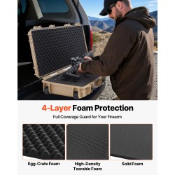 Kova kiväärilaukku PP-kuori IP67-vesi- ja pölytiivis esileikatut vaahtomuovit pyörillä ja kahvoilla