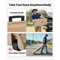 Kova kiväärilaukku PP-kuori IP67-vesi- ja pölytiivis esileikatut vaahtomuovit pyörillä ja kahvoilla