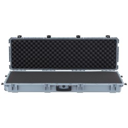 Asekotelo polypropeenimuovinen lukittava vesitiivis pölytiivis pyörillä esileikatulla vaahdolla kivääreille ja pistooleille