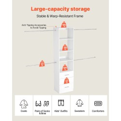 Säädettävä kaappijärjestelmä 3 laatikkoa MDF- ja lastulevy 1670–2560 mm