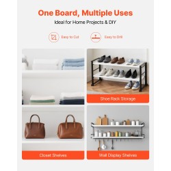 Melamiinipintaiset lastulevyhyllyt 584×355×15 mm 2 kpl valkoiset