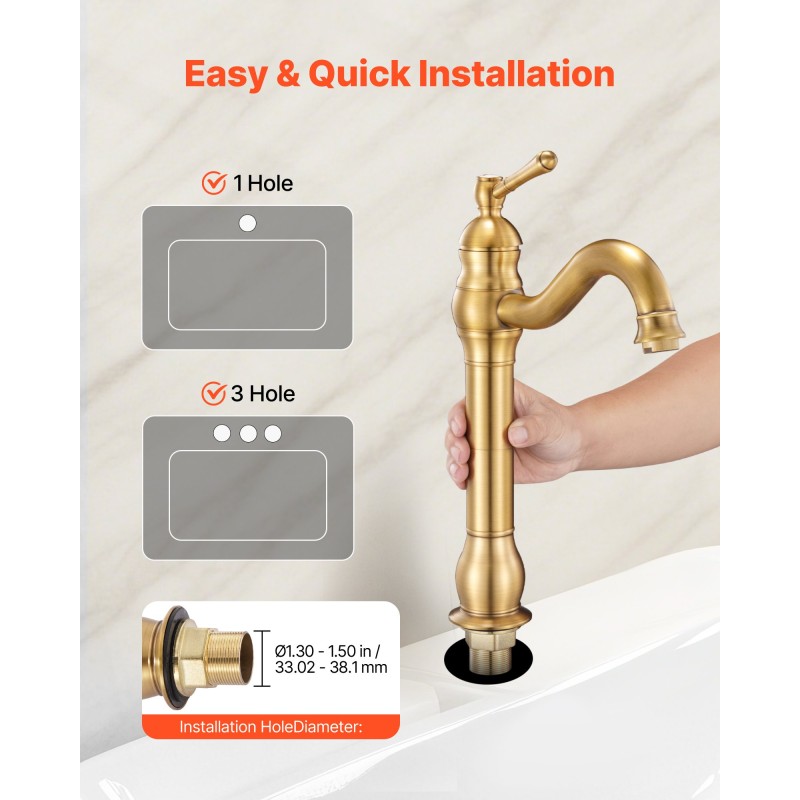 Pesuallashana yksikahvainen täysmessinkirunko punottu 304-teräsletku 210 mm juoksuputki painonapilla toimiva pohjaventtiili