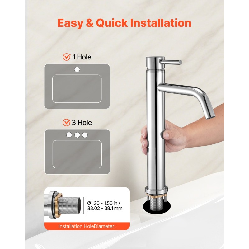 Yksivipuinen pesuallashana 304-ruostumatonta terästä korkea kaari punottu letku painonapilla toimiva pohjaventtiili