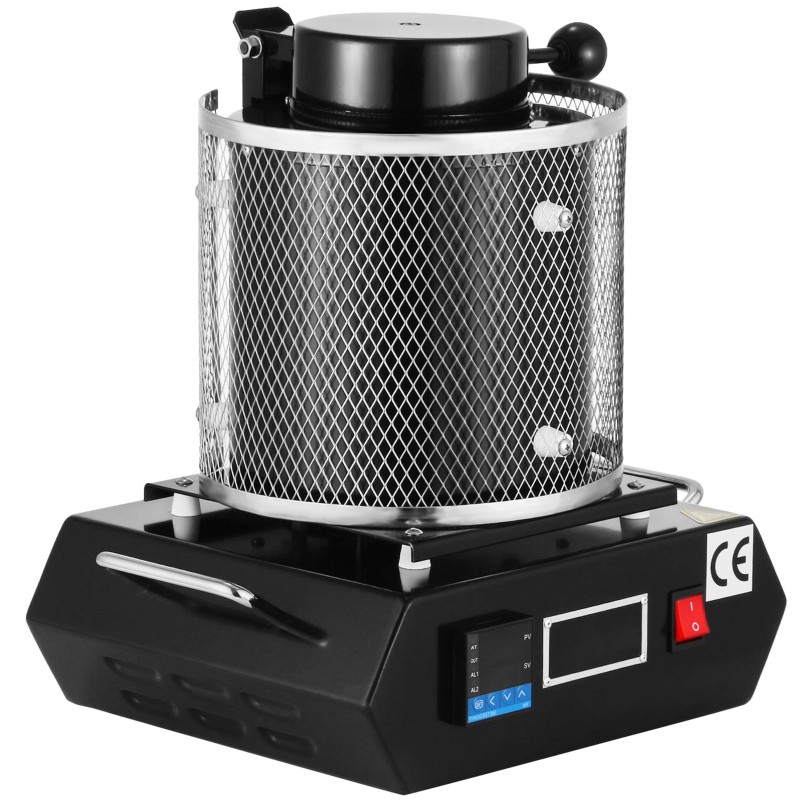 Sähköinen sulatusuuni jalometallien sulatukseen 3 kg keramiikkaupokas digitaalinen ohjaus 1150 asteen