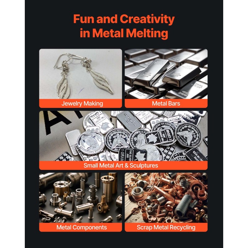 Sähköinen sulatusuuni 1500W 1150°C 5 kg keraaminen astia kylmävalssattu teräsrunko