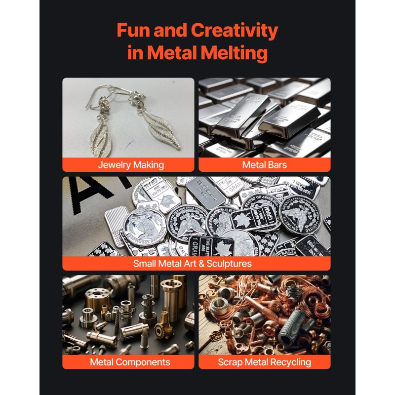 Sulatusuuni jalometalleille kolmen kilon keraamisella astiolla kylmävalssattu teräsrunko