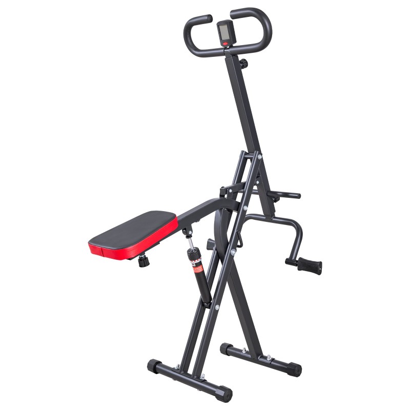 Kyykky- ja soutulaite kotikäyttöön taitettava 12-portainen hydraulinen vastus nahkainen istuin