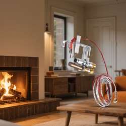 Pilottipoltinkokoonpano maakaasukäyttöön kuumuutta ja korroosiota kestävä hopea 160x120x40 mm