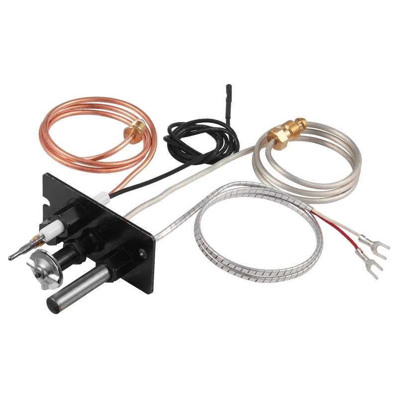 Pilottipoltinkokoonpano takkoihin maakaasu ja nestekaasu lämpöä ja korroosiota kestävä musta 160x120x40 mm