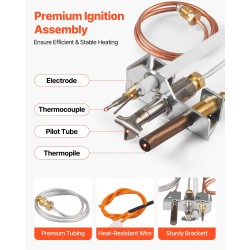 Kaasureleensarja takkoihin kaasulaitteisiin luonnonkaasulle lämmönkestävä hopea 160 x 120 x 40 mm