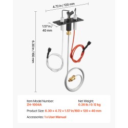 Kaasutakan sytytyskokoonpano luonnonkaasulle musta malli ZH-1004A