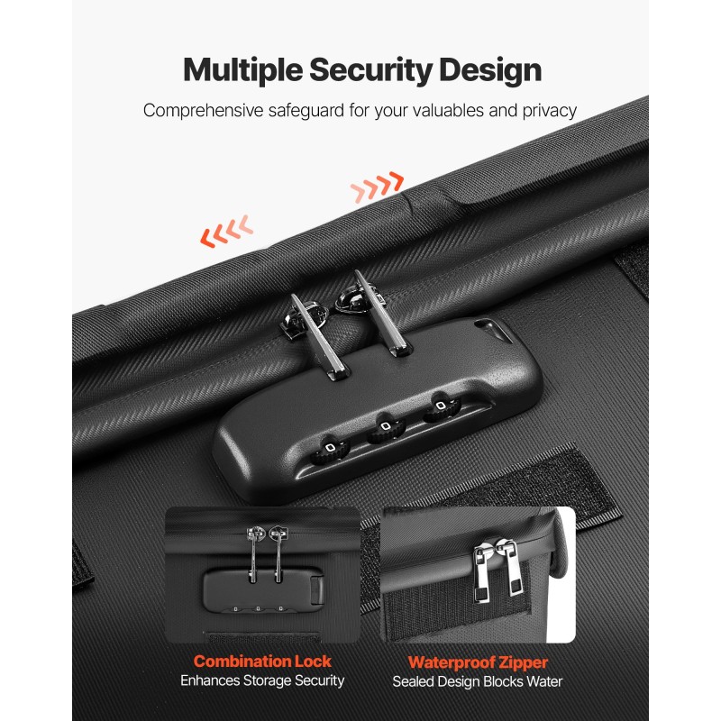 Tulenkestävä vedenpitävä asiakirjalaatikko silikonipinnoitetusta lasikuidusta 1,4 kg