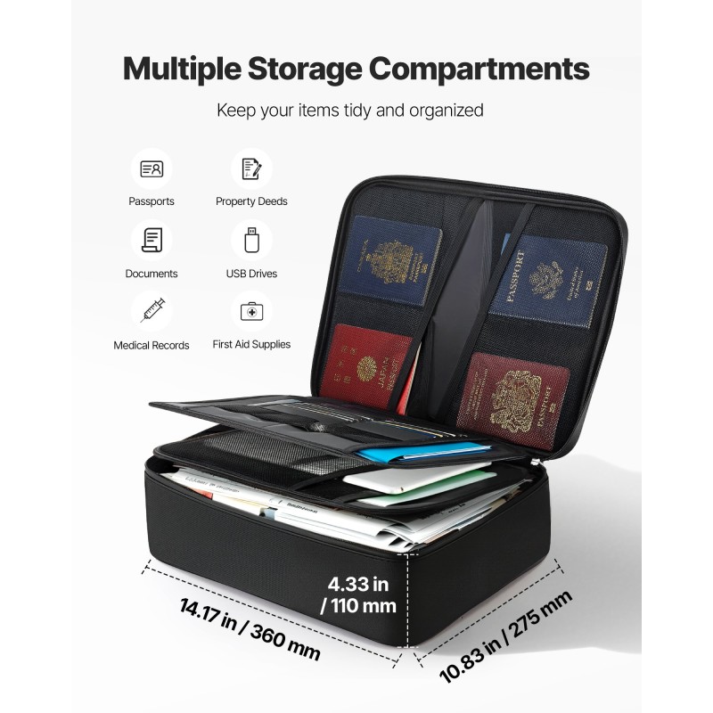 Paloturvallinen kannettava asiakirjalaatikko silikonipinnoitetusta lasikuitukankaasta numeroyhdistelmälukolla