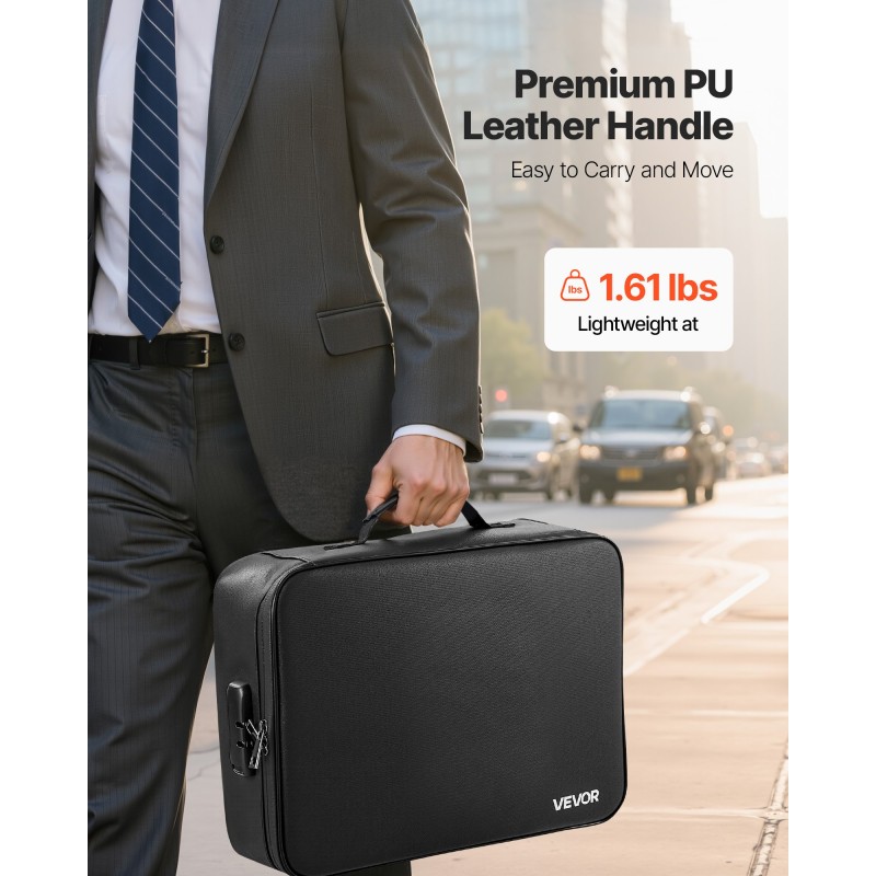 Paloturvallinen kannettava asiakirjalaatikko silikonipinnoitetusta lasikuitukankaasta numeroyhdistelmälukolla