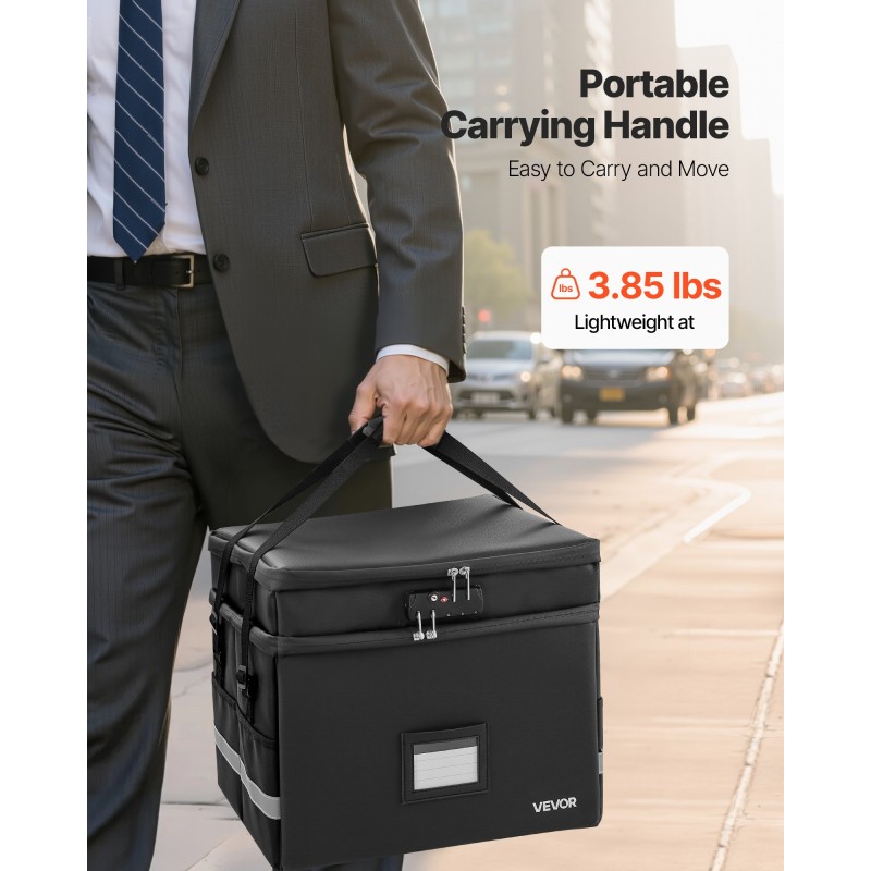 Tulenkestävä asiakirjalaatikko vedenkestävä pölytiivis numeroyhdistelmälukolla monitasoinen säilytys