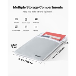 Asiakirjalaukku palonkestävä 1200-asteinen vesitiivis pölynsuojattu kaksi lokeroa silikonipintainen