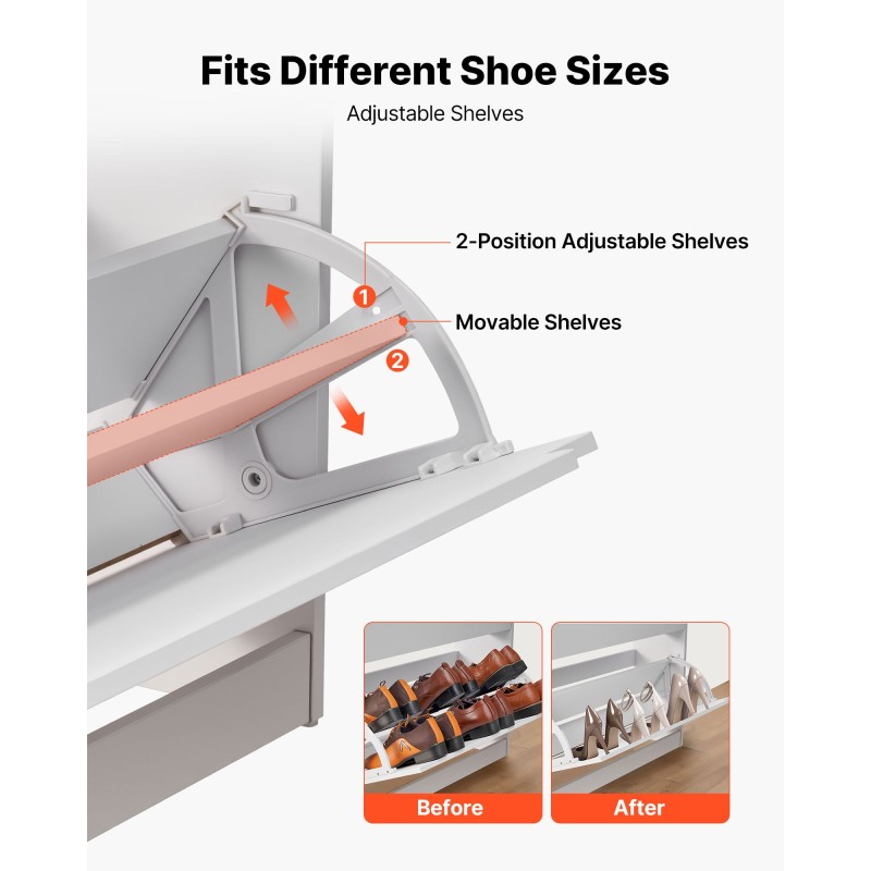 Kenkäkaappi lastulevyinen valkoinen 3 kääntölaatikkoa siirrettävät hyllyt kaadunsuojalla