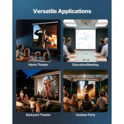 Manuaalinen alasvedettävä valkokangas 120 tuumaa neulottu valkoinen PVC rautakotelolla
