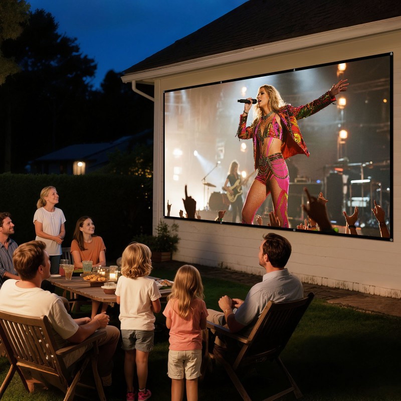 Seinäasennettava neulottu polyesterikangas 120-tuumainen 16:9 kotiteatteriin