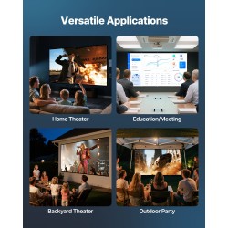 Seinäasennettava polyesterinen projektorikangas 150-tuumainen 16:9-kuvasuhde 4K-yhteensopiva