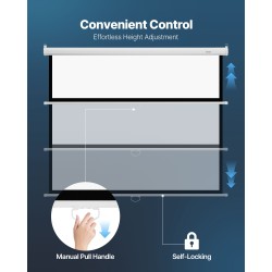 Manuaalinen 72-tuumainen projektorikangas 4:3-kuvasuhde neulottu valkoinen PVC-kangas seinäasennus
